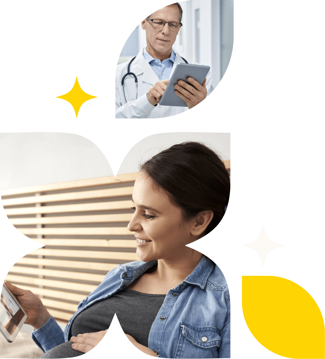 Doctor and Patient interacting with each other digitally.